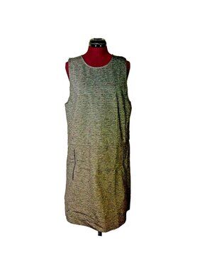 Aritzia Talula Verone Dress Large L Gray Ponte Stretch Shift Jumper Pockets
